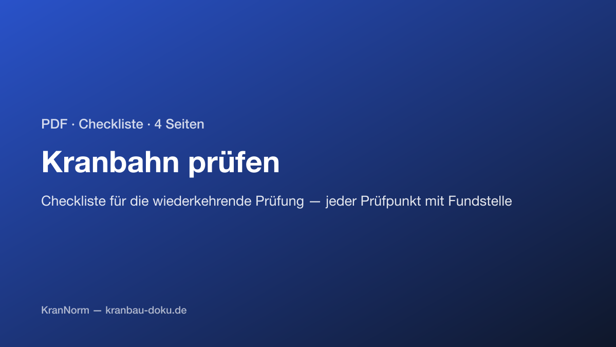 Vorschau: Kranbahn prüfen: Checkliste (PDF, 4 Seiten)